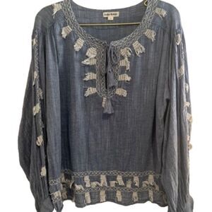 Roller Rabbit Bohemian Blouse with Tassels